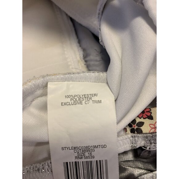 Speechless Girls 16 White Silver Floral Glitter Midi Dress Formal Evening - Picture 8 of 8